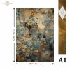 Papier decoupage morwowy FPA1009, Seria Inspired by Klimt, zloto, dekoracyjne wzory, kamienie szlachetne, mozaiki, motywy secesyjne * Mulberry decoupage paper FPA1009, gold, decorative patterns, gemstones, mosaics, Art Nouveau motifs *Papel de decoupage M